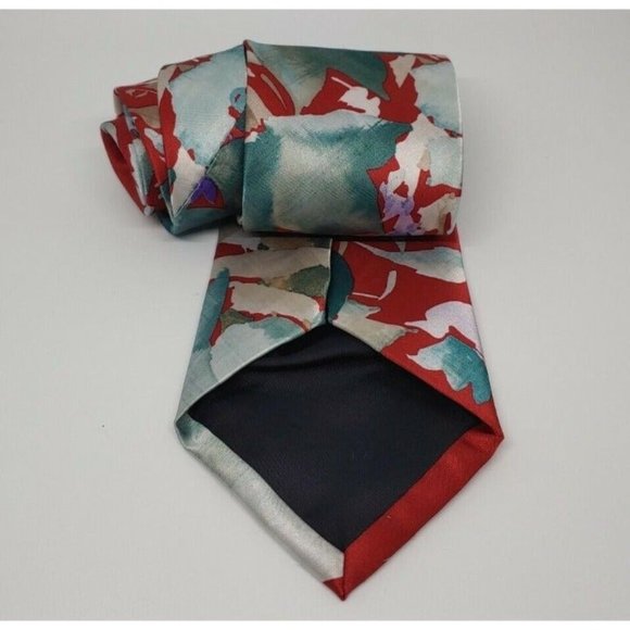 VTG Etienne Aigner Mens Abstract Floral Multicolor Pattern, Red, Green, Purple - Picture 6 of 7